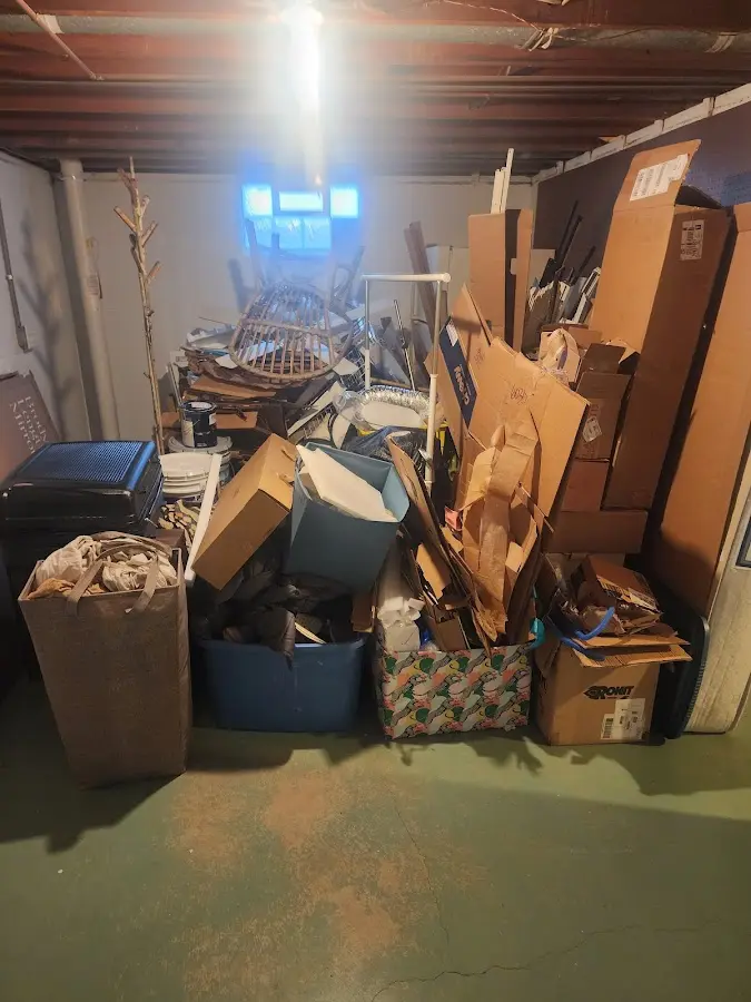 Roll-off dumpster container at job site for 4 Yard Dumpster Rental in Waukegan